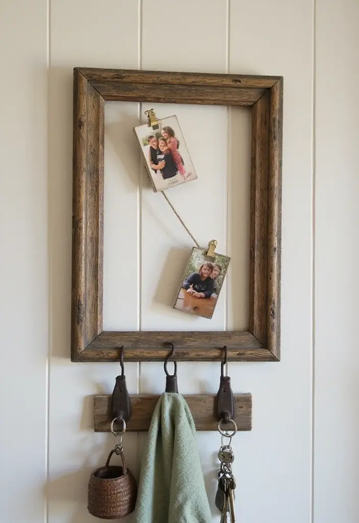30 Key Holder Entryway Ideas That Are Cute and Practical - 20. Picture Frame Key Holder