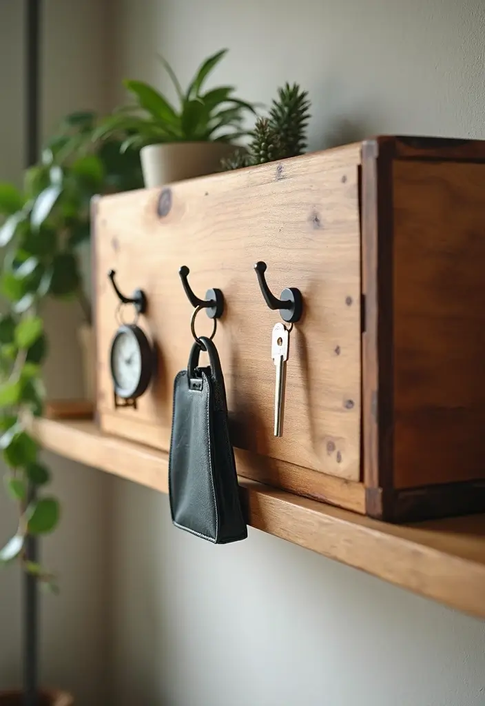 30 Key Holder Entryway Ideas That Are Cute and Practical - 21. Wooden Box Key Holder