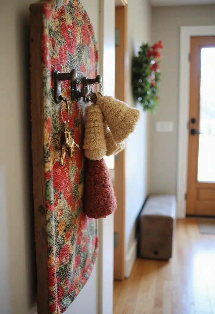 30 Key Holder Entryway Ideas That Are Cute and Practical - 24. DIY Fabric Key Holder
