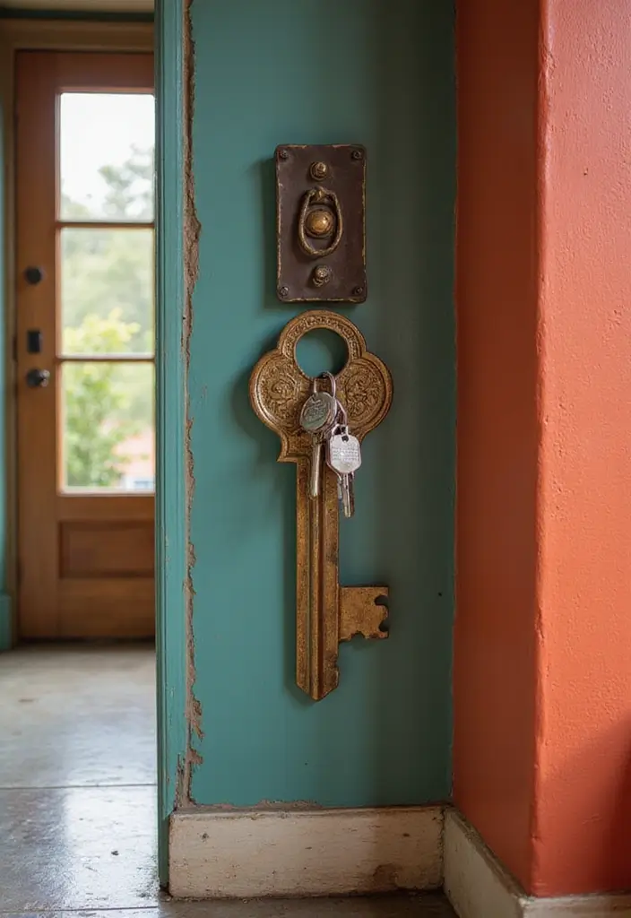 30 Key Holder Entryway Ideas That Are Cute and Practical - 26. Artistic Key Sculpture