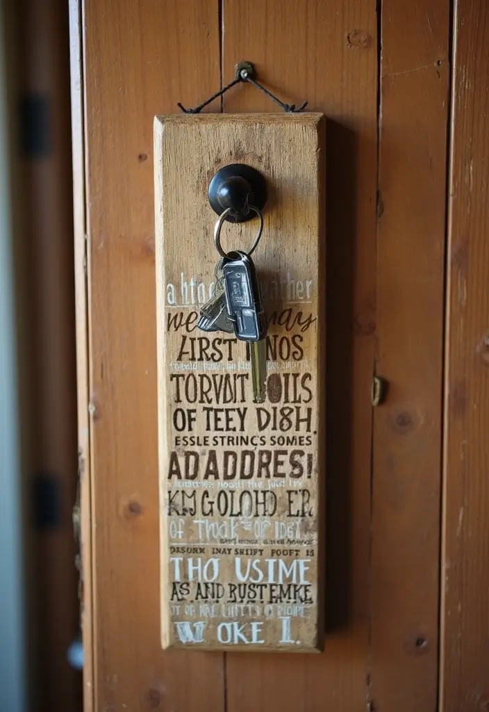 30 Key Holder Entryway Ideas That Are Cute and Practical - 27. Key Holder with Quotes