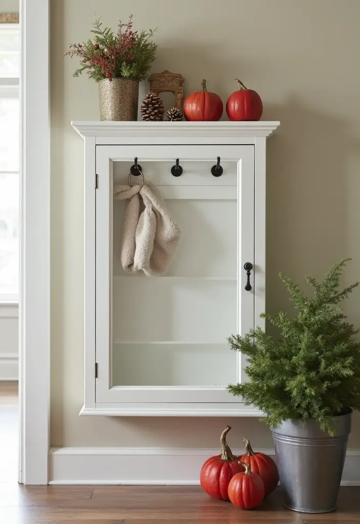 30 Key Holder Entryway Ideas That Are Cute and Practical - 29. Simple Wall Cabinet Key Holder