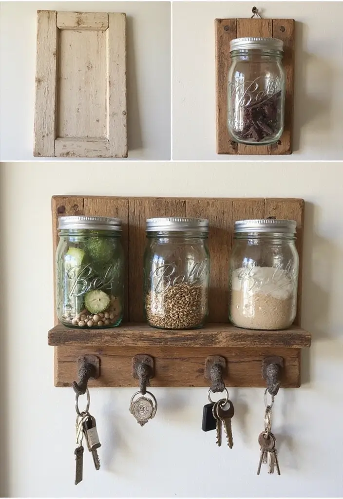 30 Key Holder Entryway Ideas That Are Cute and Practical - 3. Mason Jar Key Holder