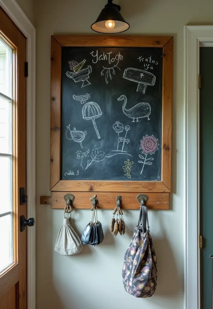 30 Key Holder Entryway Ideas That Are Cute and Practical - 7. Chalkboard Key Holder
