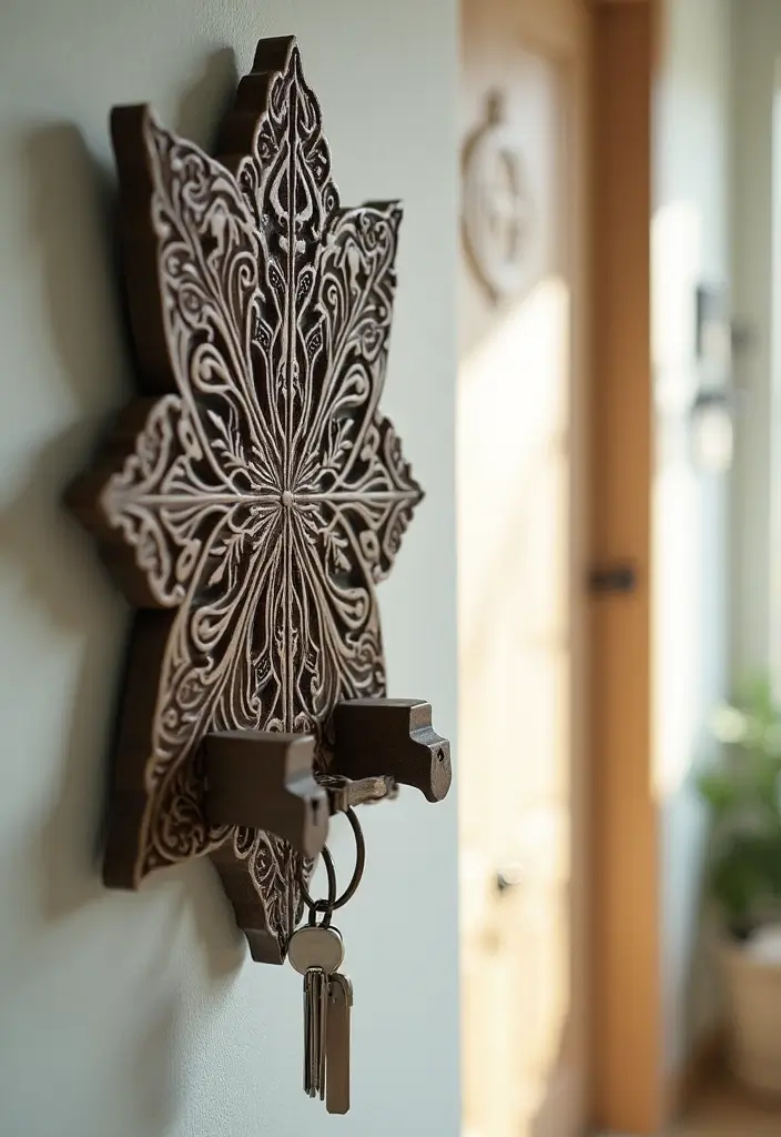 30 Key Holder Entryway Ideas That Are Cute and Practical - 9. Decorative Wall-Mounted Key Holder