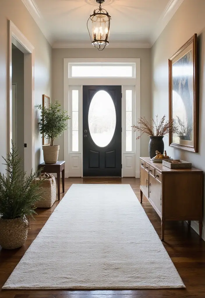 30 Long Entryway Ideas That Feel Cohesive and Inviting 10. Seasonal Dcor Swaps