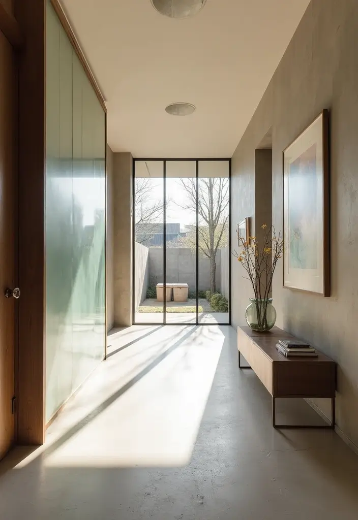 30 Long Entryway Ideas That Feel Cohesive and Inviting 18. Opaque Glass Features