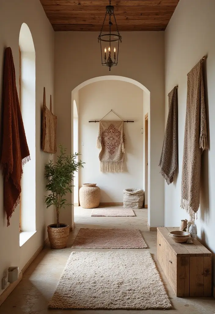 30 Long Entryway Ideas That Feel Cohesive and Inviting 21. Incorporating Textiles