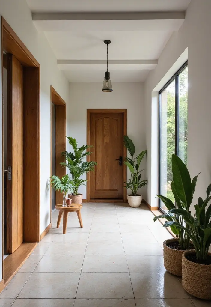30 Long Entryway Ideas That Feel Cohesive and Inviting 23. Eco Friendly Decor