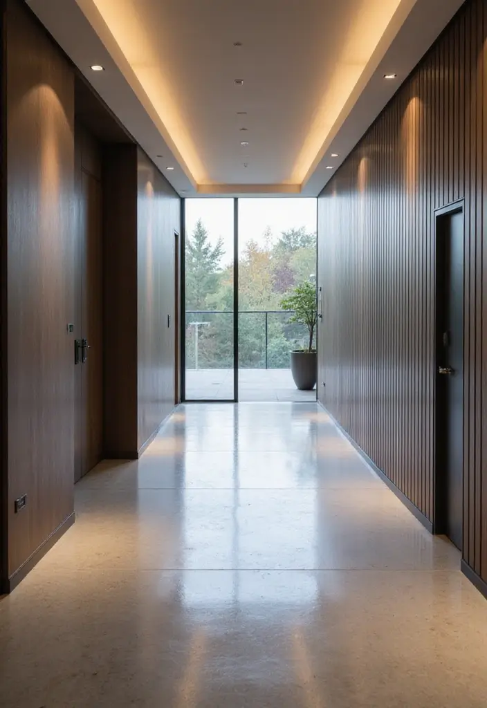 30 Long Entryway Ideas That Feel Cohesive and Inviting 25. Smart Technology Integration