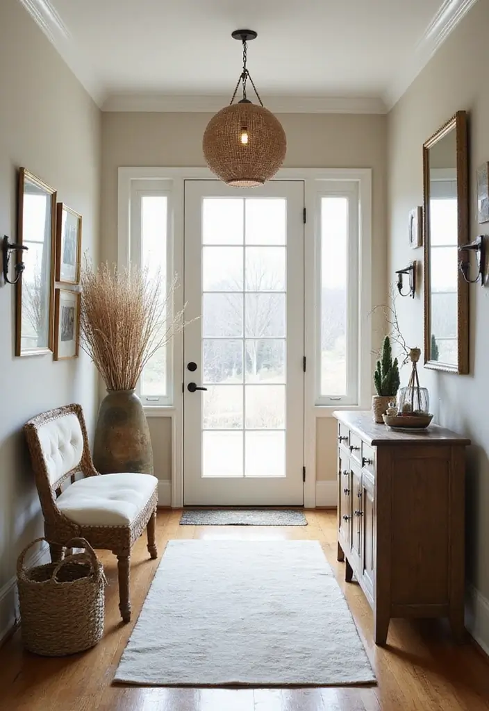 30 Long Entryway Ideas That Feel Cohesive and Inviting 26. Layering Decor Items