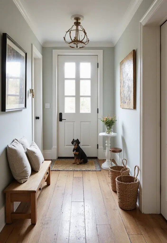30 Long Entryway Ideas That Feel Cohesive and Inviting 27. Pet Friendly Decor