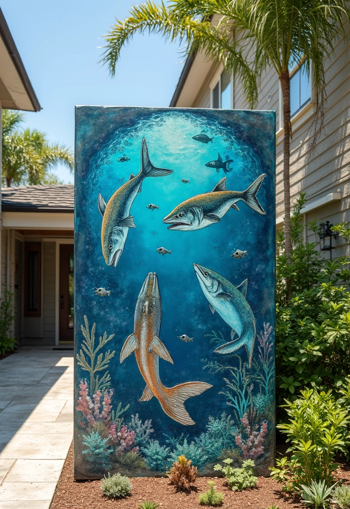 30 Outdoor Entryway Ideas to Boost Curb Appeal 22 30 Outdoor Entryway Ideas to Boost Curb Appeal - 22. Outdoor Art Installations