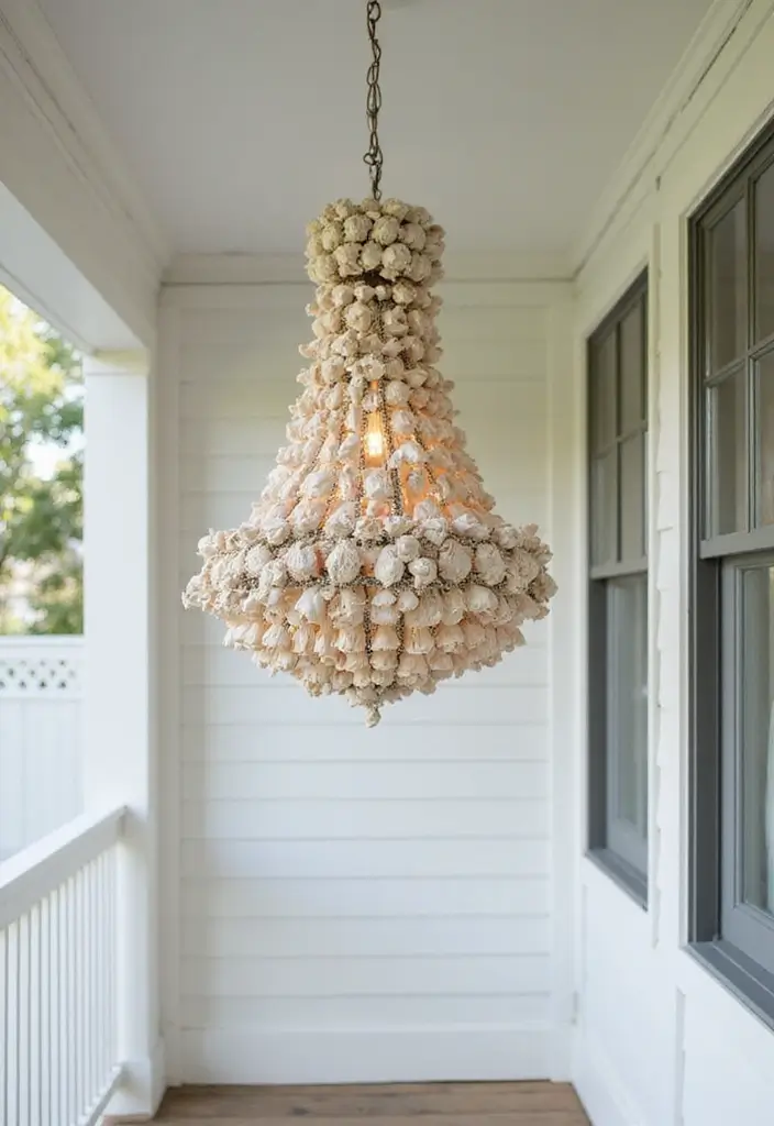 30 Outdoor Entryway Ideas to Boost Curb Appeal 25 30 Outdoor Entryway Ideas to Boost Curb Appeal - 25. Coral and Shell Chandeliers