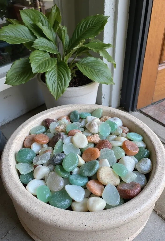 30 Outdoor Entryway Ideas to Boost Curb Appeal 3 30 Outdoor Entryway Ideas to Boost Curb Appeal - 3. Sea Glass Accents