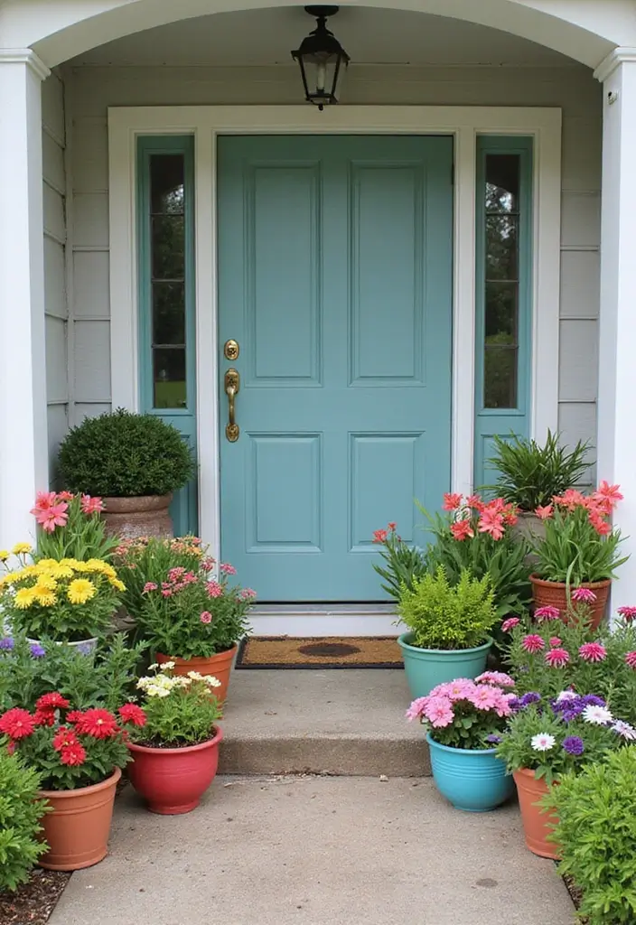 30 Outdoor Entryway Ideas to Boost Curb Appeal 7 30 Outdoor Entryway Ideas to Boost Curb Appeal - 7. Potted Plants