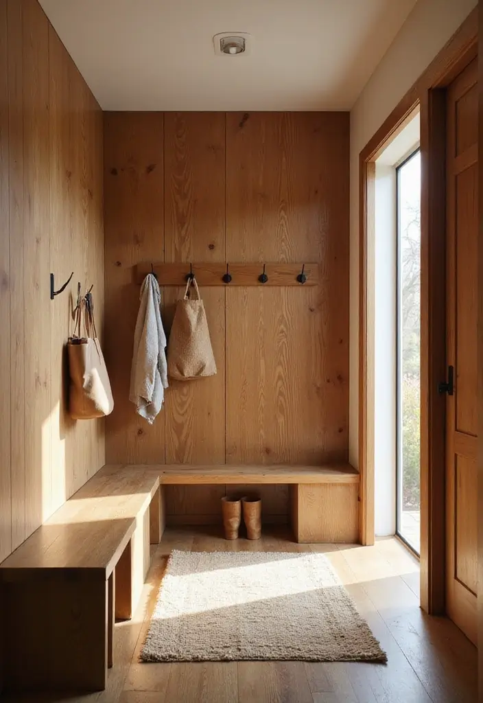 30 Small Entryway Ideas That Feel Bigger and Brighter 13 30 Small Entryway Ideas That Feel Bigger and Brighter - 13. Warm Woods