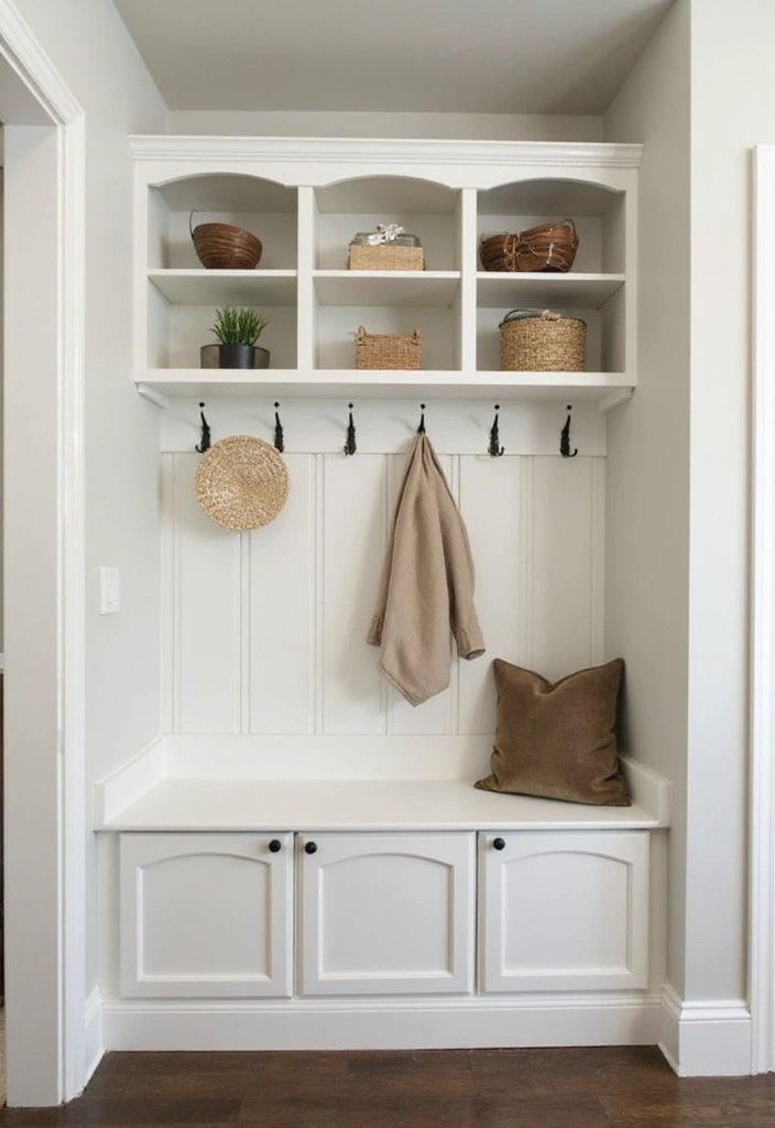 30 Small Entryway Ideas That Feel Bigger and Brighter 14 30 Small Entryway Ideas That Feel Bigger and Brighter - 14. Custom Built-ins