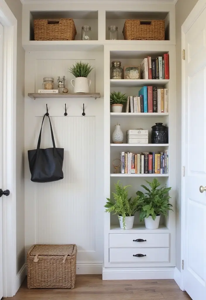 30 Small Entryway Ideas That Feel Bigger and Brighter 5 30 Small Entryway Ideas That Feel Bigger and Brighter - 5. Vertical Storage Solutions
