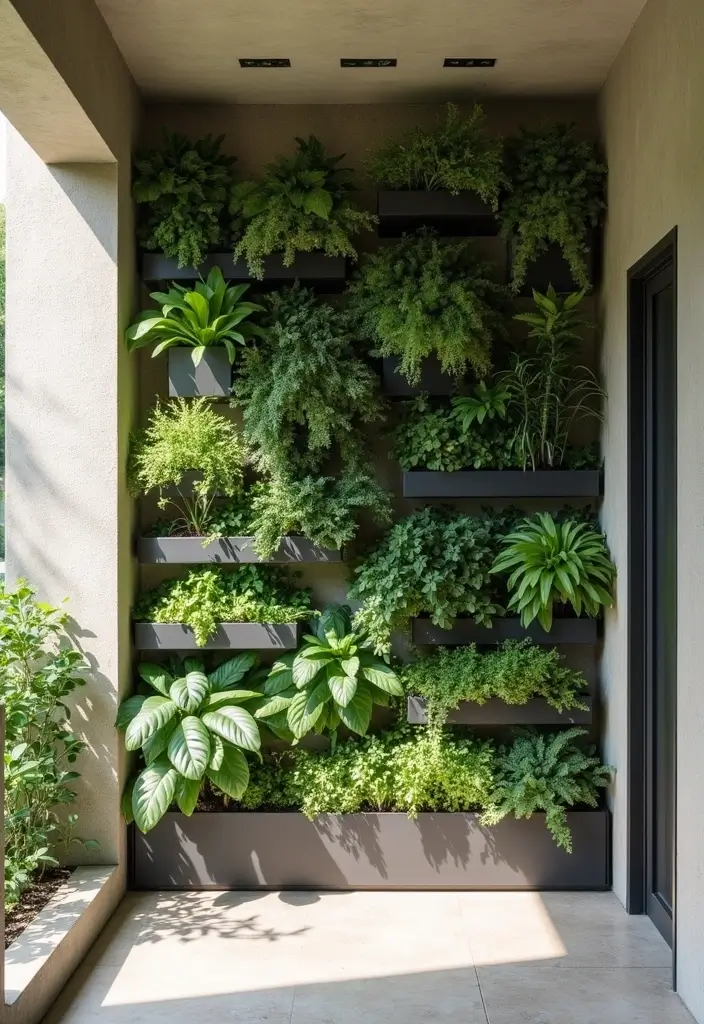 25 Corner Entryway Ideas That Save Space Beautifully 4 25 Corner Entryway Ideas That Save Space Beautifully - 4. Vertical Garden Display