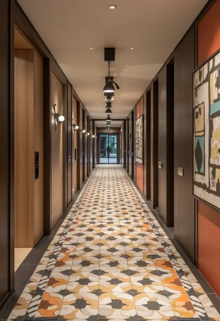 27 Tiled Hallway Inspirations That Add Personality 4 27 Tiled Hallway Inspirations That Add Personality - 4. Geometric Patterns