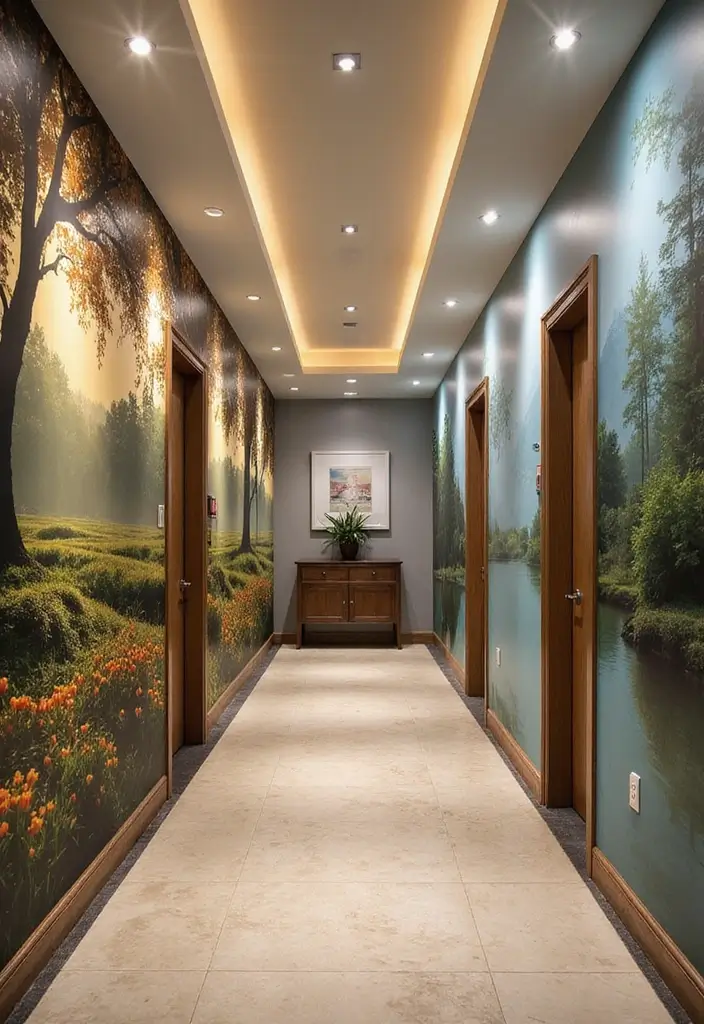 30 Wallpaper Hallway Ideas That Make a Bold Statement 6 30 Wallpaper Hallway Ideas That Make a Bold Statement - 6. Artistic Murals