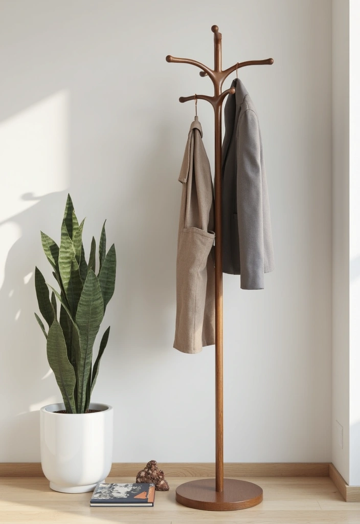 25 Corner Entryway Ideas That Save Space Beautifully 7 25 Corner Entryway Ideas That Save Space Beautifully - 7. Minimalist Coat Rack