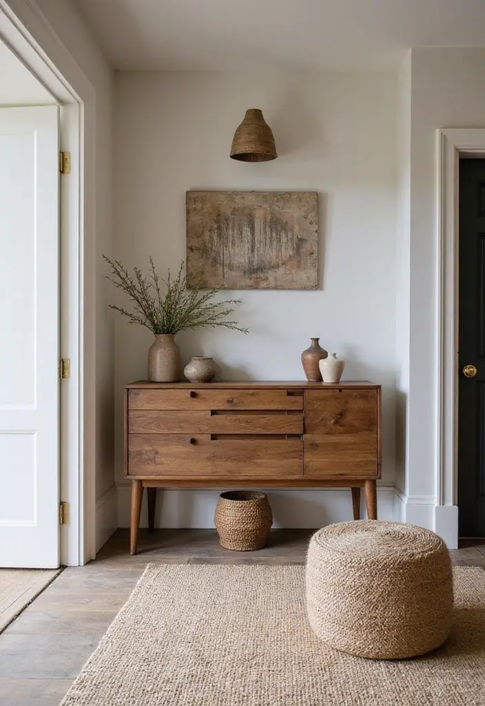 28 Mid Century Modern Entryway Styles That Look Timeless 7 28 Mid Century Modern Entryway Styles That Look Timeless - 7. Rustic Accents