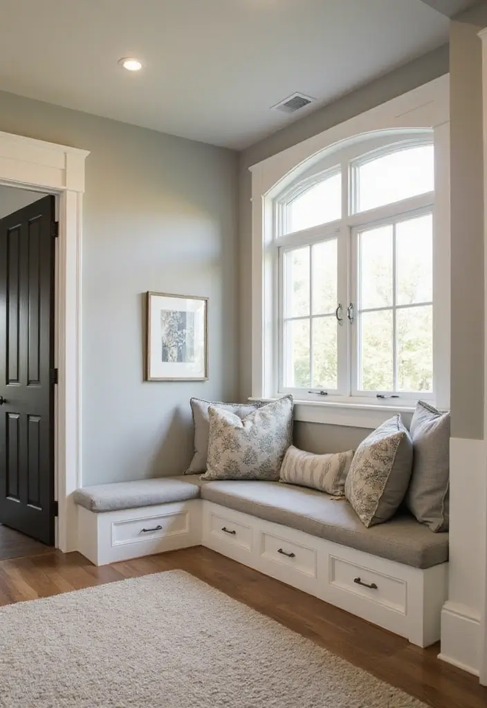 25 Corner Entryway Ideas That Save Space Beautifully 9 25 Corner Entryway Ideas That Save Space Beautifully - 9. Custom Built-in Seating