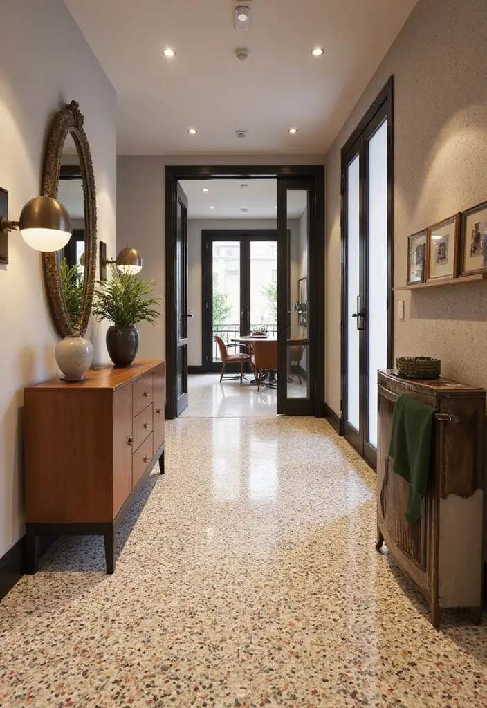 27 Tiled Hallway Inspirations That Add Personality 9 27 Tiled Hallway Inspirations That Add Personality - 9. Classic Terrazzo