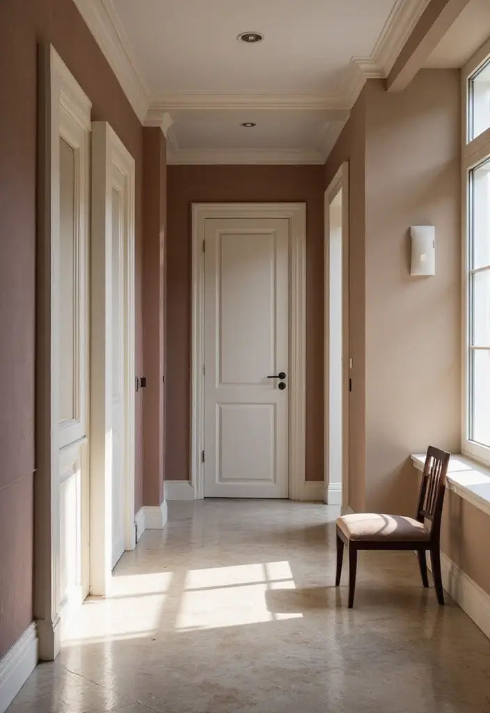 30 Wallpaper Hallway Ideas That Make a Bold Statement 9 30 Wallpaper Hallway Ideas That Make a Bold Statement - 9. Monochromatic Magic