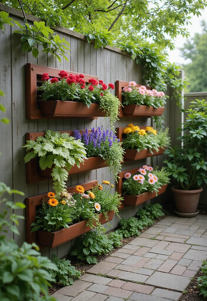 10 Mini Backyard Ideas for Smart Compact Space Use 23 10 Mini Backyard Ideas for Smart Compact Space Use - 3. Wall-Mounted Planters