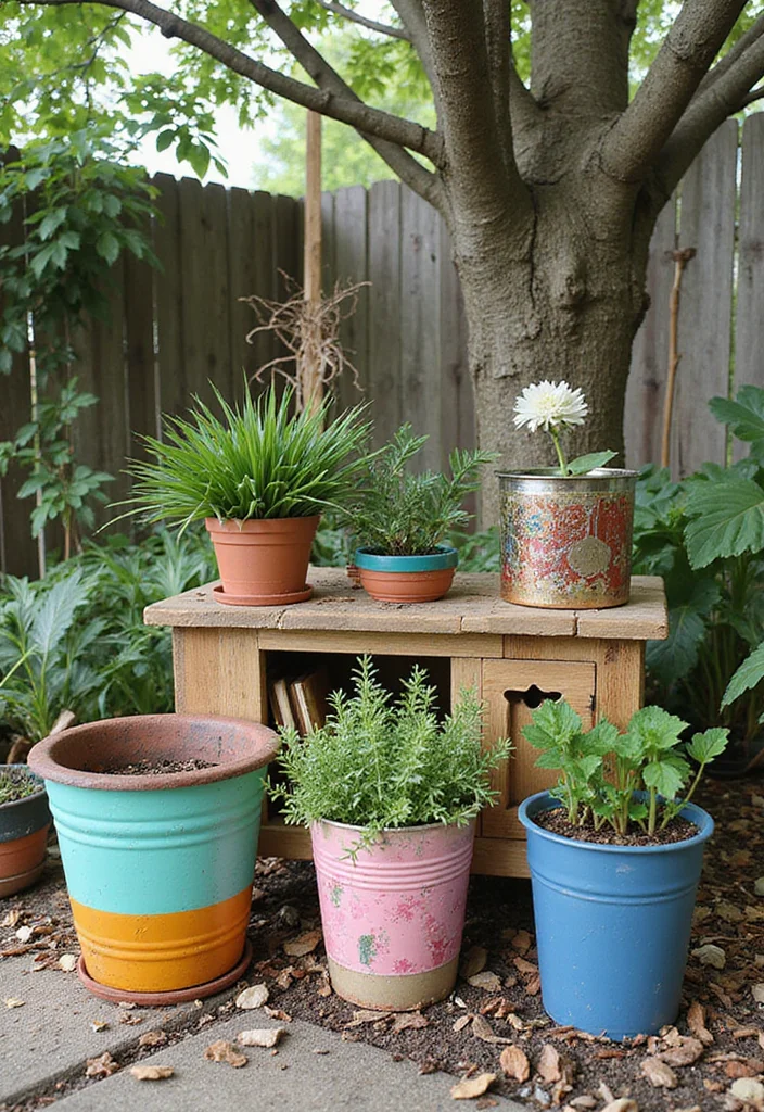 10 Mini Backyard Ideas for Smart Compact Space Use 34 10 Mini Backyard Ideas for Smart Compact Space Use - 4. Garden Decor with Recycled Materials