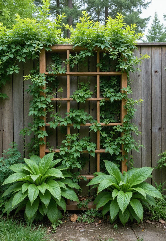 10 Mini Backyard Ideas for Smart Compact Space Use 45 10 Mini Backyard Ideas for Smart Compact Space Use - 5. Vertical Trellis for Climbing Plants