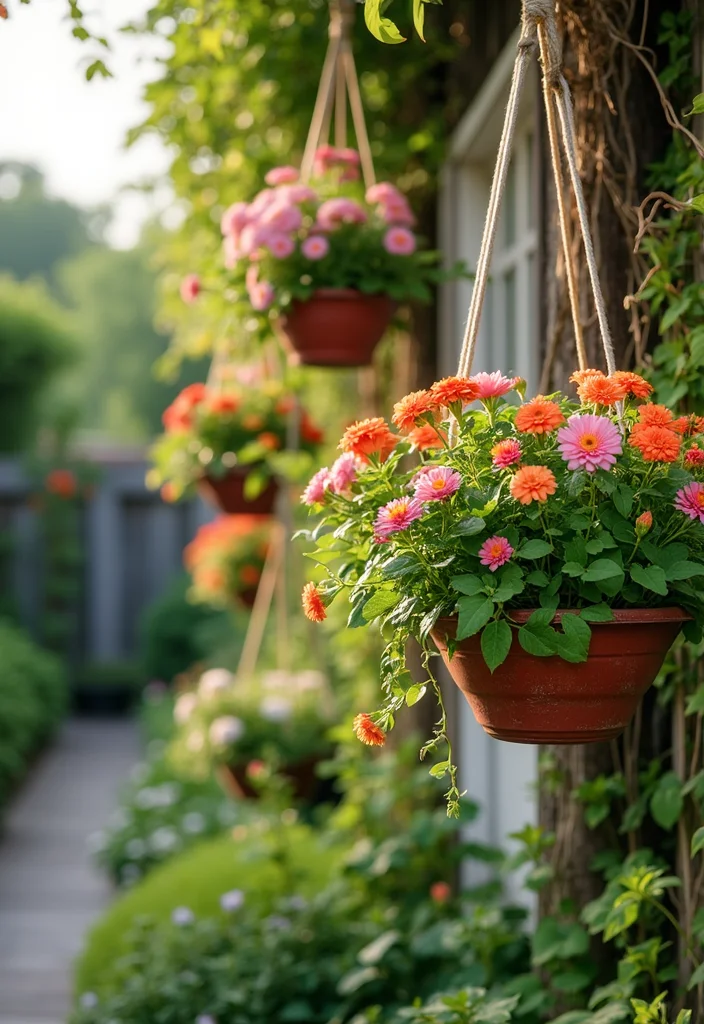 10 Mini Backyard Ideas for Smart Compact Space Use 89 10 Mini Backyard Ideas for Smart Compact Space Use - 9. Hanging Garden Baskets