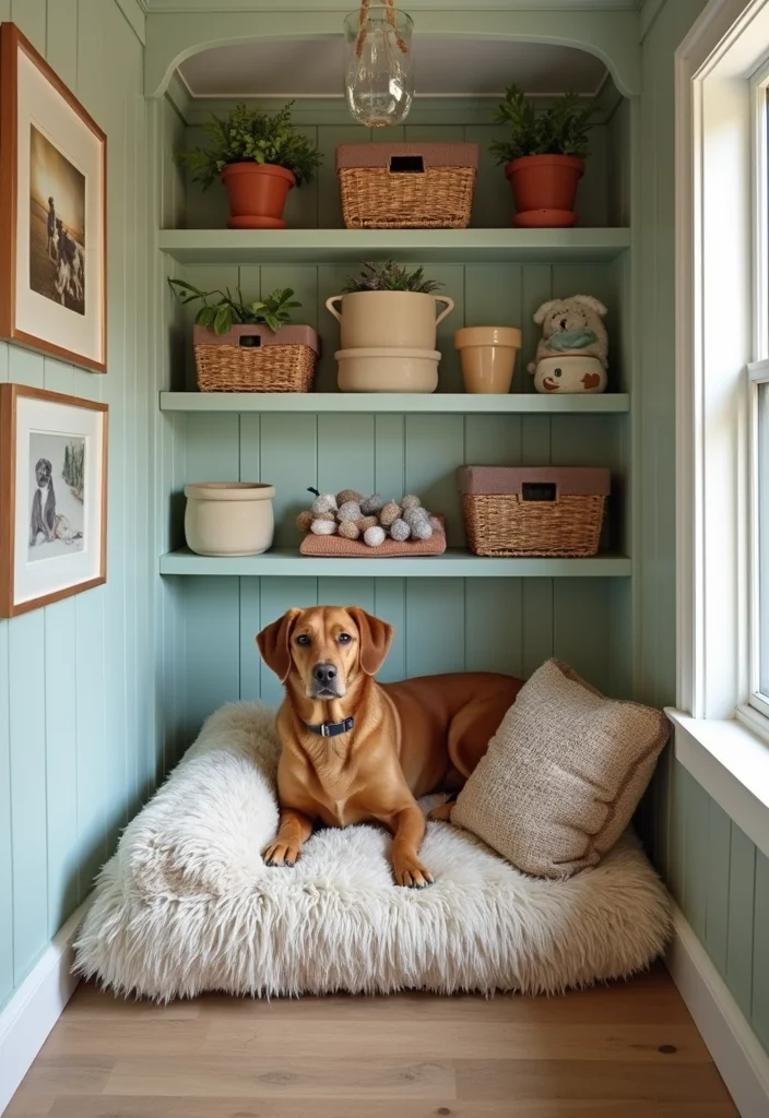 12 Alcove Ideas Living Room for Smart Cozy Functional Use 100 12 Alcove Ideas Living Room for Smart Cozy Functional Use - 10. Pet Retreat