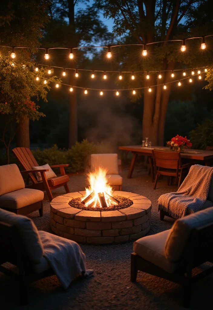 12 Backyard Dining Ideas for Cozy Outdoor Meals and Gatherings 111 12 Backyard Dining Ideas for Cozy Outdoor Meals and Gatherings - 11. Cozy Fire Pit Area