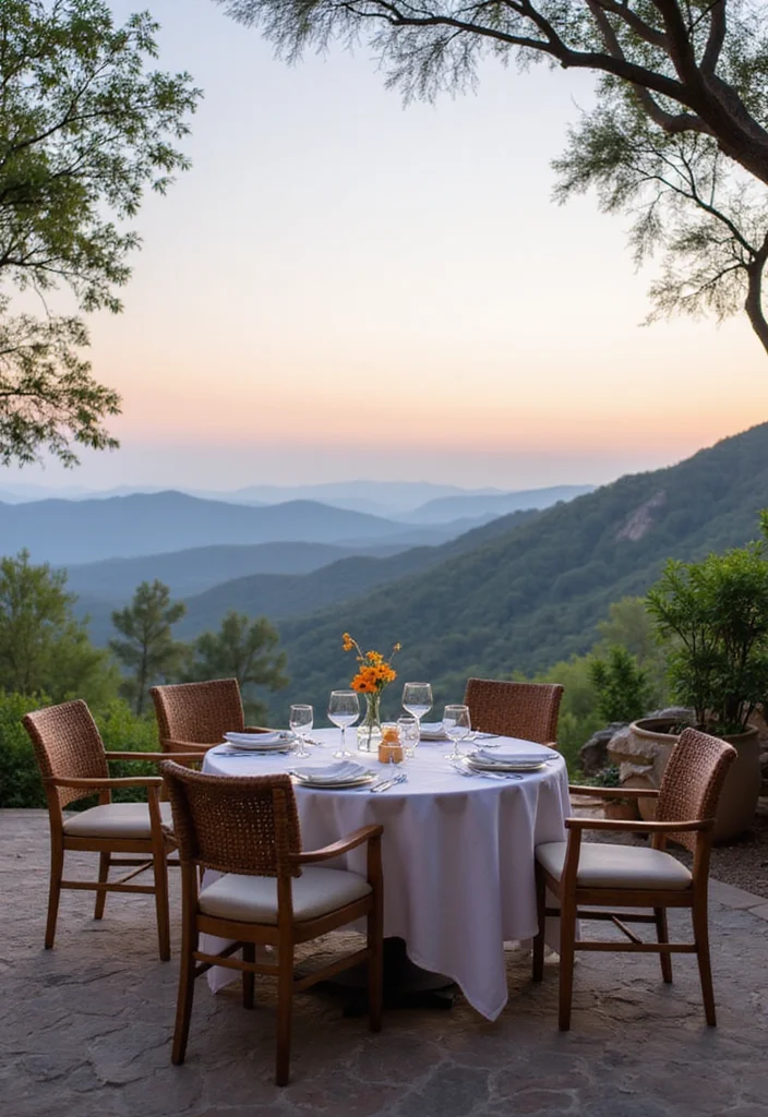 12 Backyard Dining Ideas for Cozy Outdoor Meals and Gatherings 122 12 Backyard Dining Ideas for Cozy Outdoor Meals and Gatherings - 12. Dining with a View