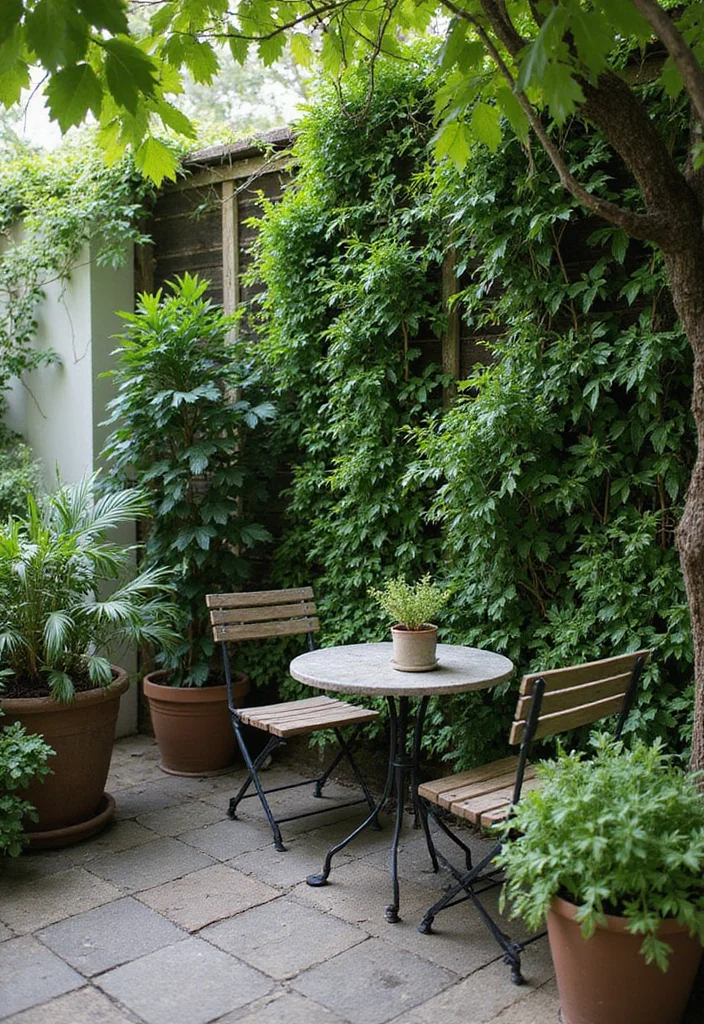 12 Backyard Dining Ideas for Cozy Outdoor Meals and Gatherings 34 12 Backyard Dining Ideas for Cozy Outdoor Meals and Gatherings - 4. Vertical Garden Dining