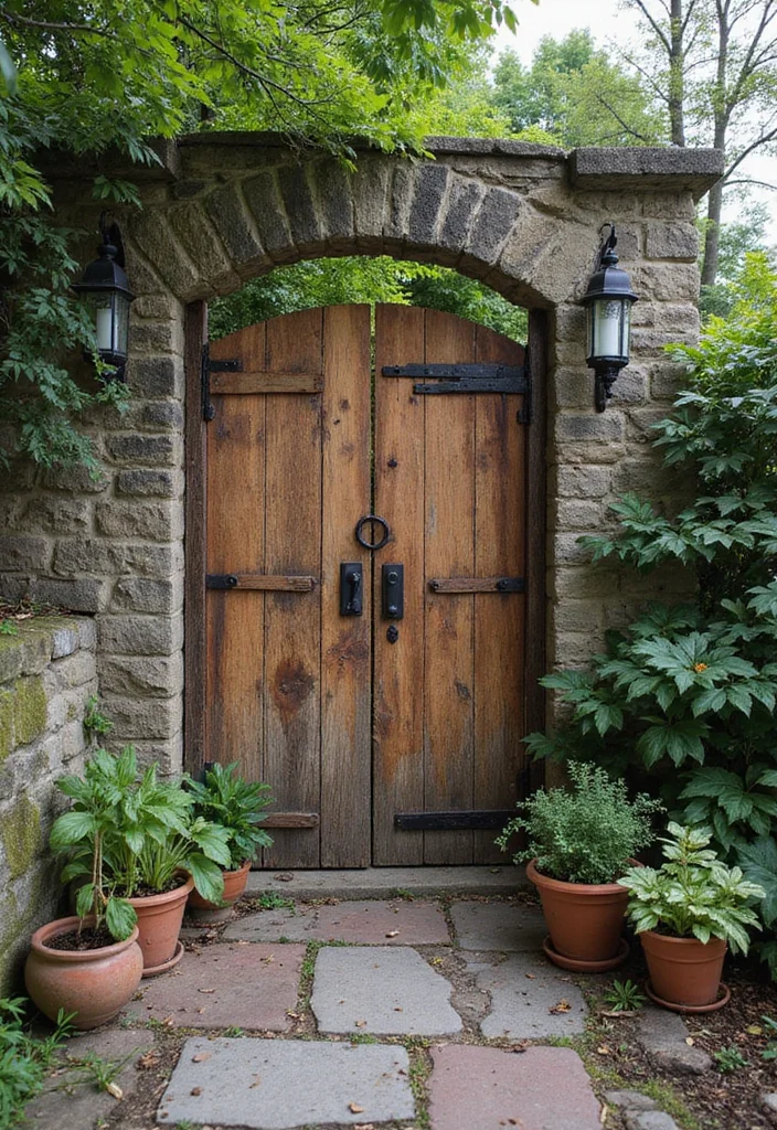 12 Backyard Entrance Ideas for Welcoming Practical Outdoor Flow 23 12 Backyard Entrance Ideas for Welcoming Practical Outdoor Flow - 3. Rustic Wooden Gate