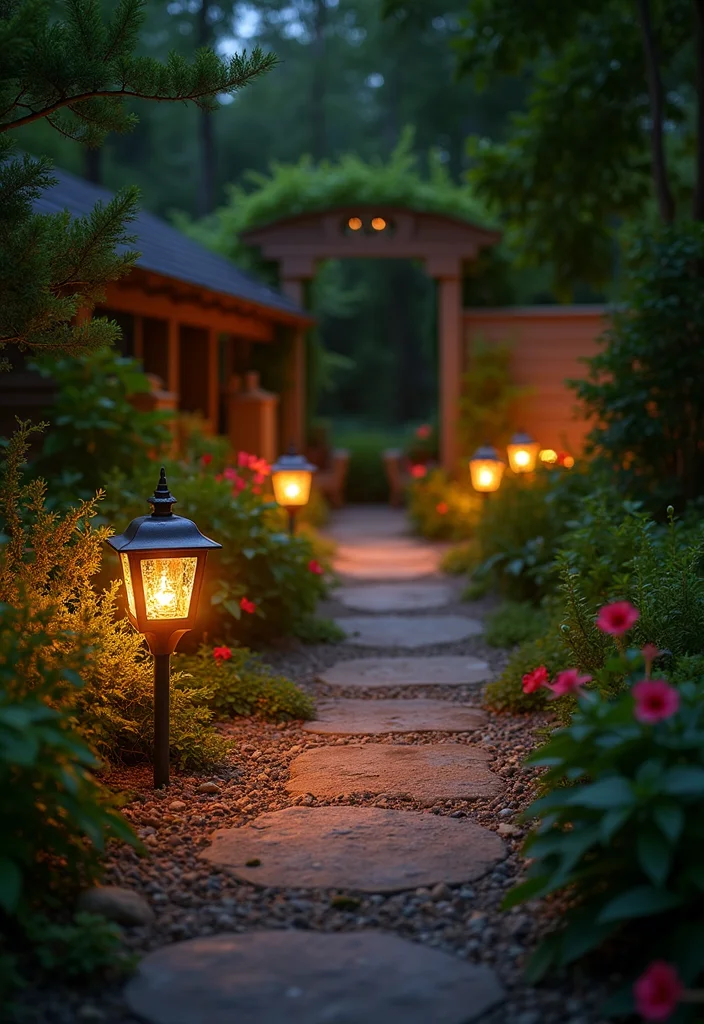12 Backyard Entrance Ideas for Welcoming Practical Outdoor Flow 89 12 Backyard Entrance Ideas for Welcoming Practical Outdoor Flow - 9. Decorative Garden Path Lights