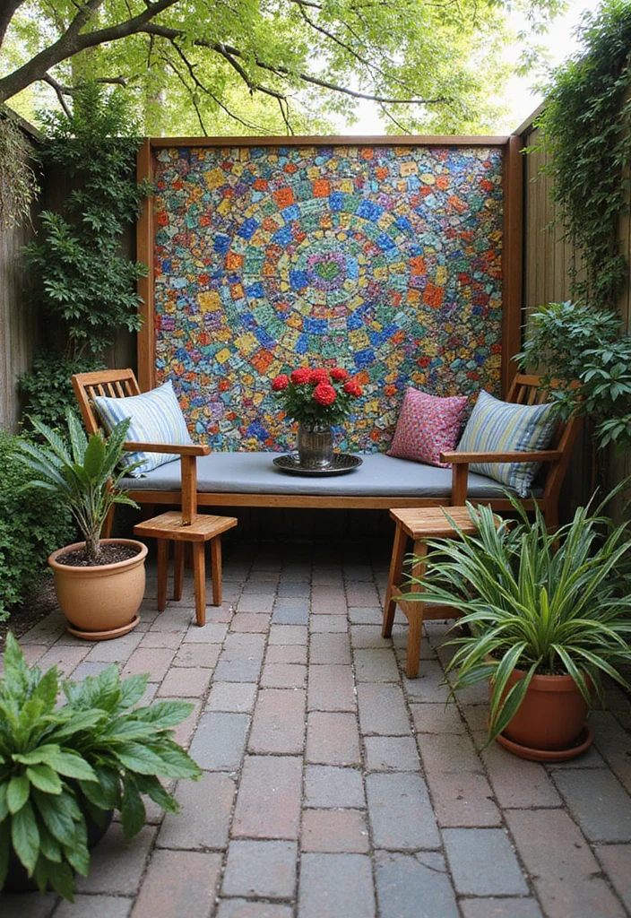 12 Backyard Screening Ideas for Privacy Shade and Soft Style 111 12 Backyard Screening Ideas for Privacy Shade and Soft Style - 11. Creative Mosaic Screens