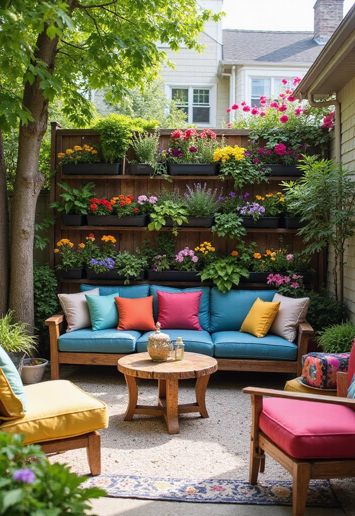 12 Backyard Screening Ideas for Privacy Shade and Soft Style 122 12 Backyard Screening Ideas for Privacy Shade and Soft Style - 12. Colorful Planter Walls