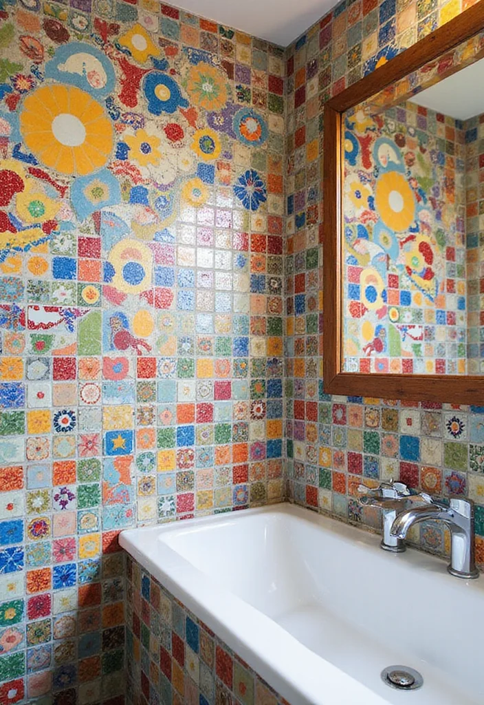 12 Bathroom Accent Wall Ideas for Color, Texture, and Stylish Depth 100 12 Bathroom Accent Wall Ideas for Color, Texture, and Stylish Depth - 10. Colorful Mosaic Patterns