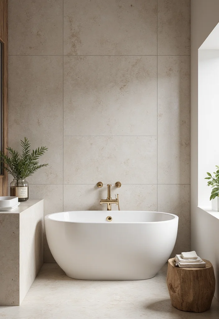 12 Bathroom Accent Wall Ideas for Color, Texture, and Stylish Depth 56 12 Bathroom Accent Wall Ideas for Color, Texture, and Stylish Depth - 6. Sustainable Faux Finishes