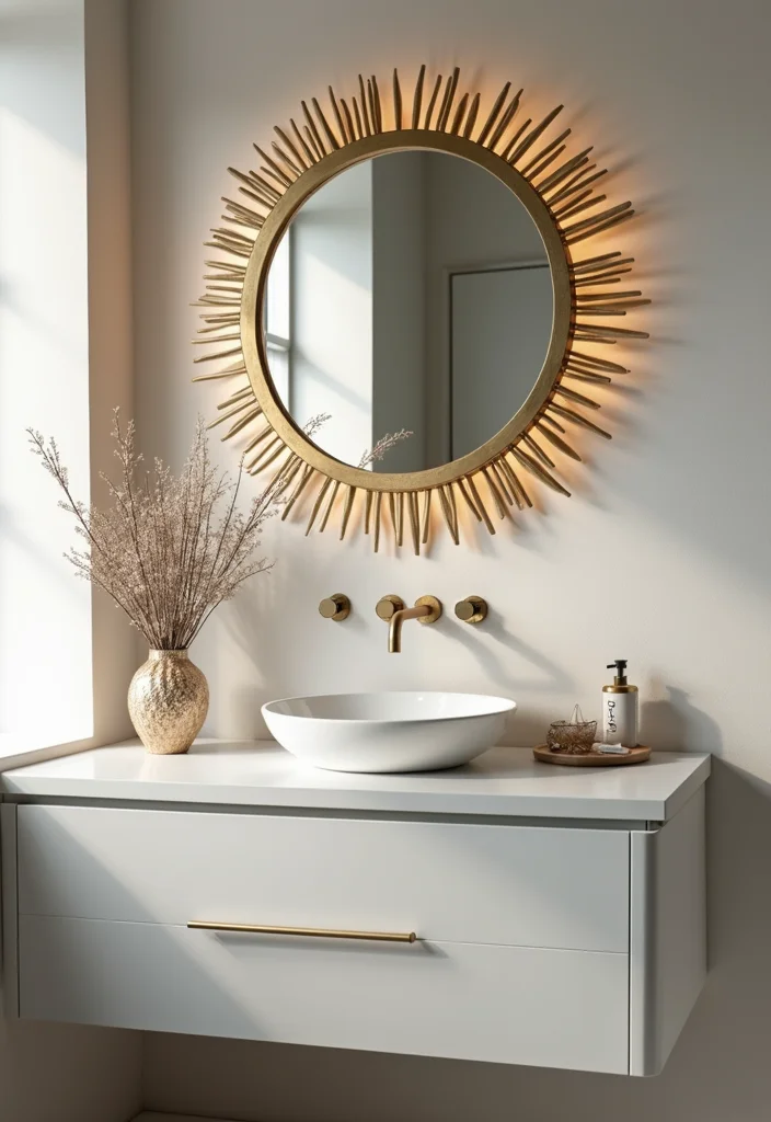 12 Bathroom Counter Decor Ideas for Simple Clean Polished Looks 111 12 Bathroom Counter Decor Ideas for Simple Clean Polished Looks - 11. Decorative Mirrors