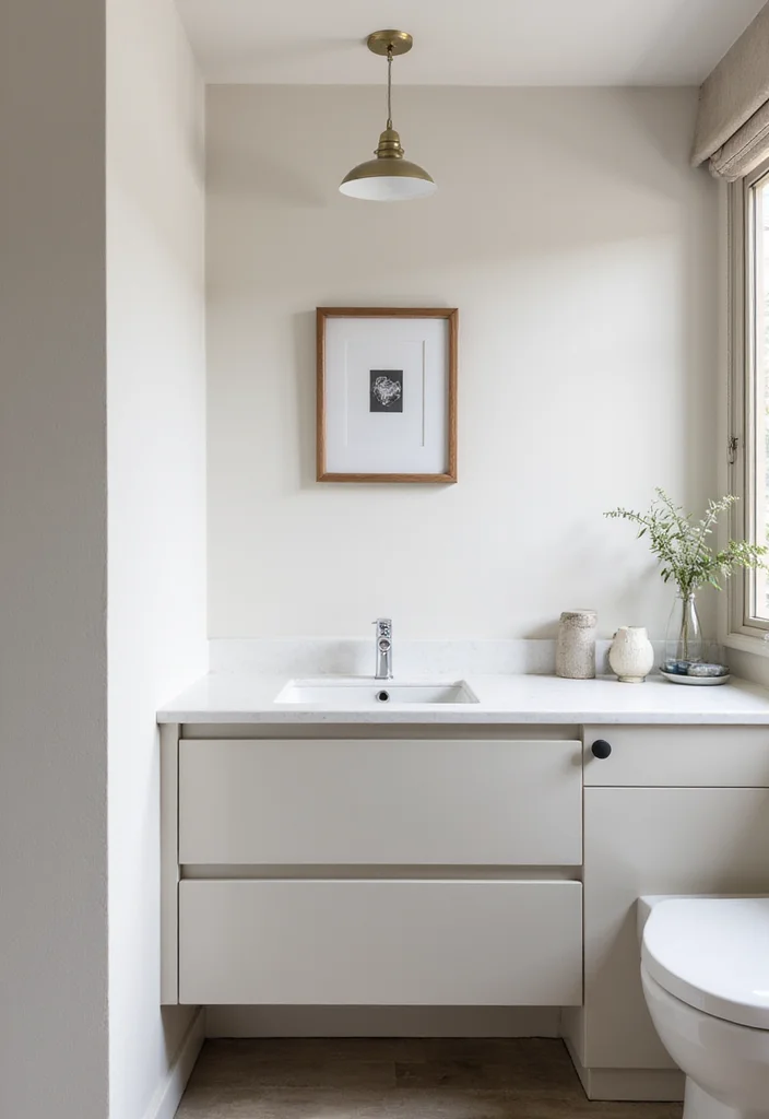 12 Bathroom Counter Decor Ideas for Simple Clean Polished Looks 56 12 Bathroom Counter Decor Ideas for Simple Clean Polished Looks - 6. A Touch of Artwork