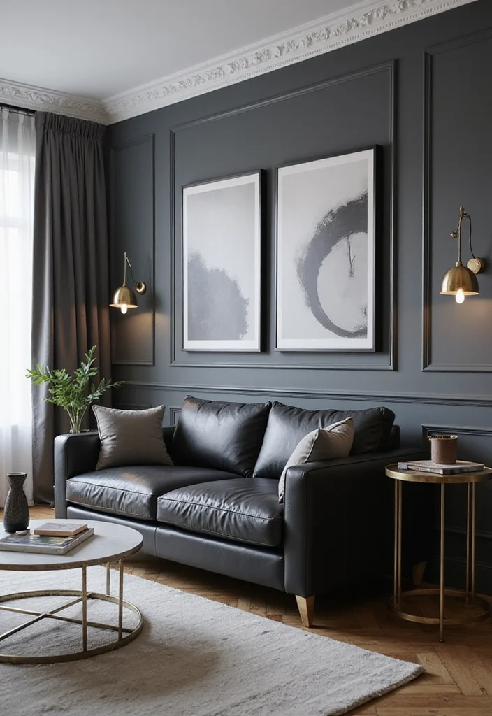 12 Black Leather Sofa Living Room Ideas for Sleek Modern Comfort 34 12 Black Leather Sofa Living Room Ideas for Sleek Modern Comfort - 4. Monochrome Magic