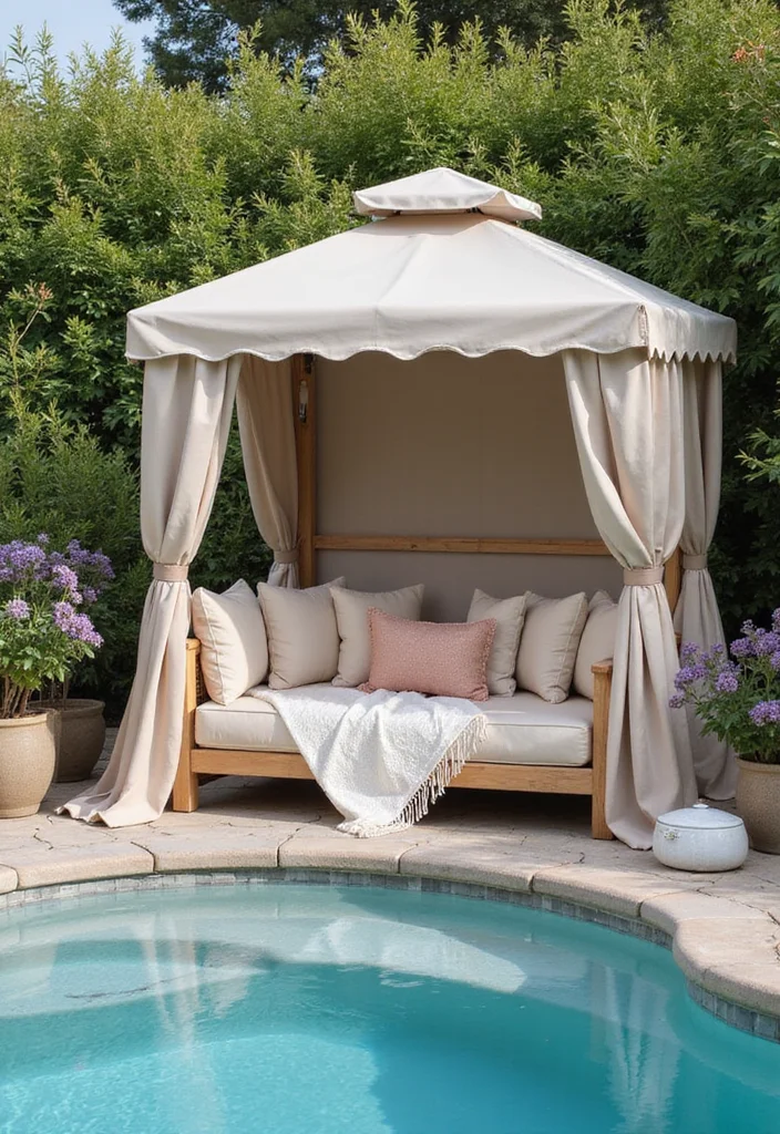 12 Bloxburg Backyard Ideas With Pool for Cute Fun Creative Builds 122 12 Bloxburg Backyard Ideas With Pool for Cute Fun Creative Builds - 12. Cozy Poolside Cabana