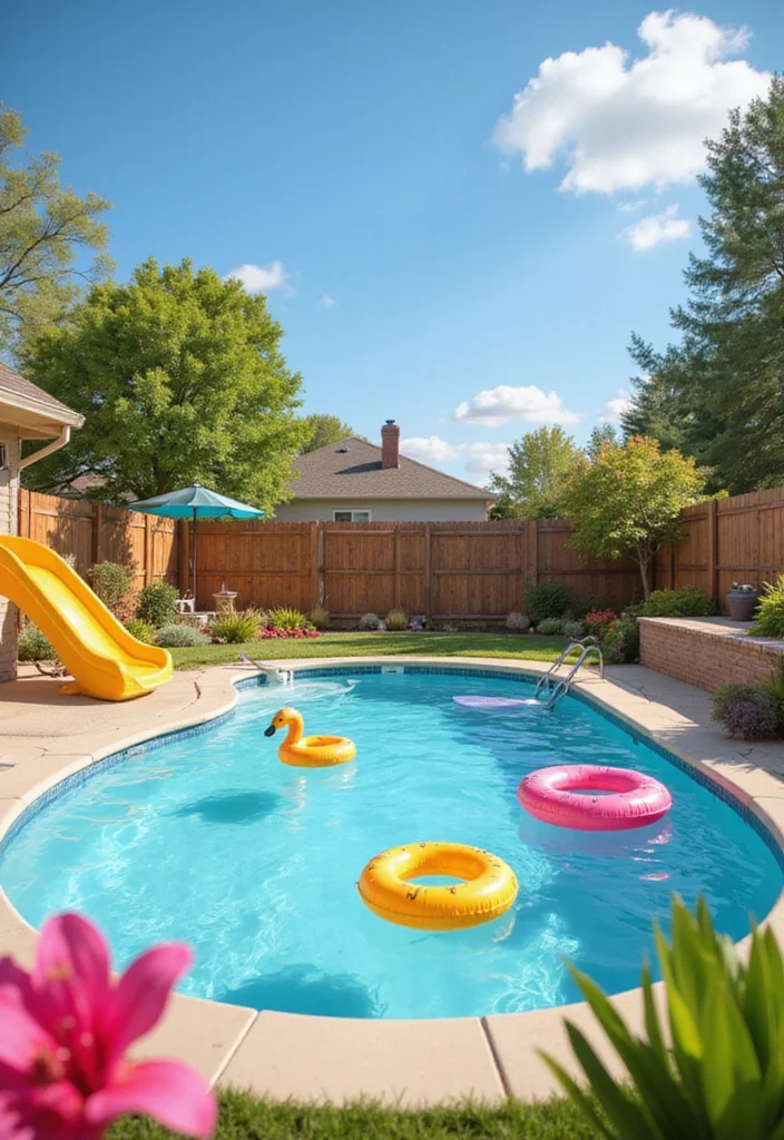 12 Bloxburg Backyard Ideas With Pool for Cute Fun Creative Builds 34 12 Bloxburg Backyard Ideas With Pool for Cute Fun Creative Builds - 4. Playful Family Fun Zone
